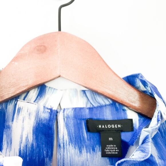 Halogen Blue + White Ruffle Sleeveless Blouse - Picture 8 of 8